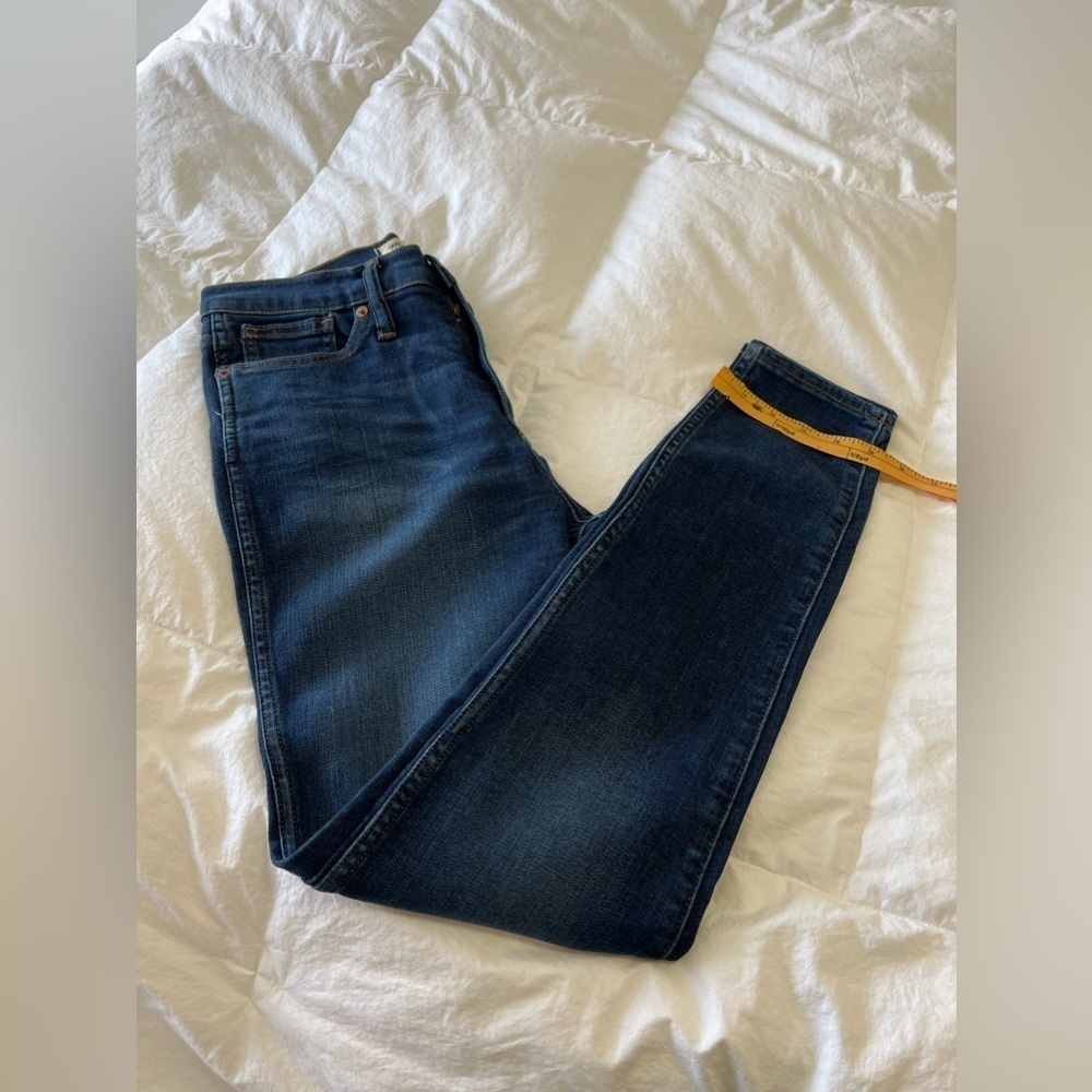 MADEWELL Women's 10" High Rise Skinny Jeans 5-Pocket Medium Wash Raw Hem SZ 28 - Picture 7 of 8